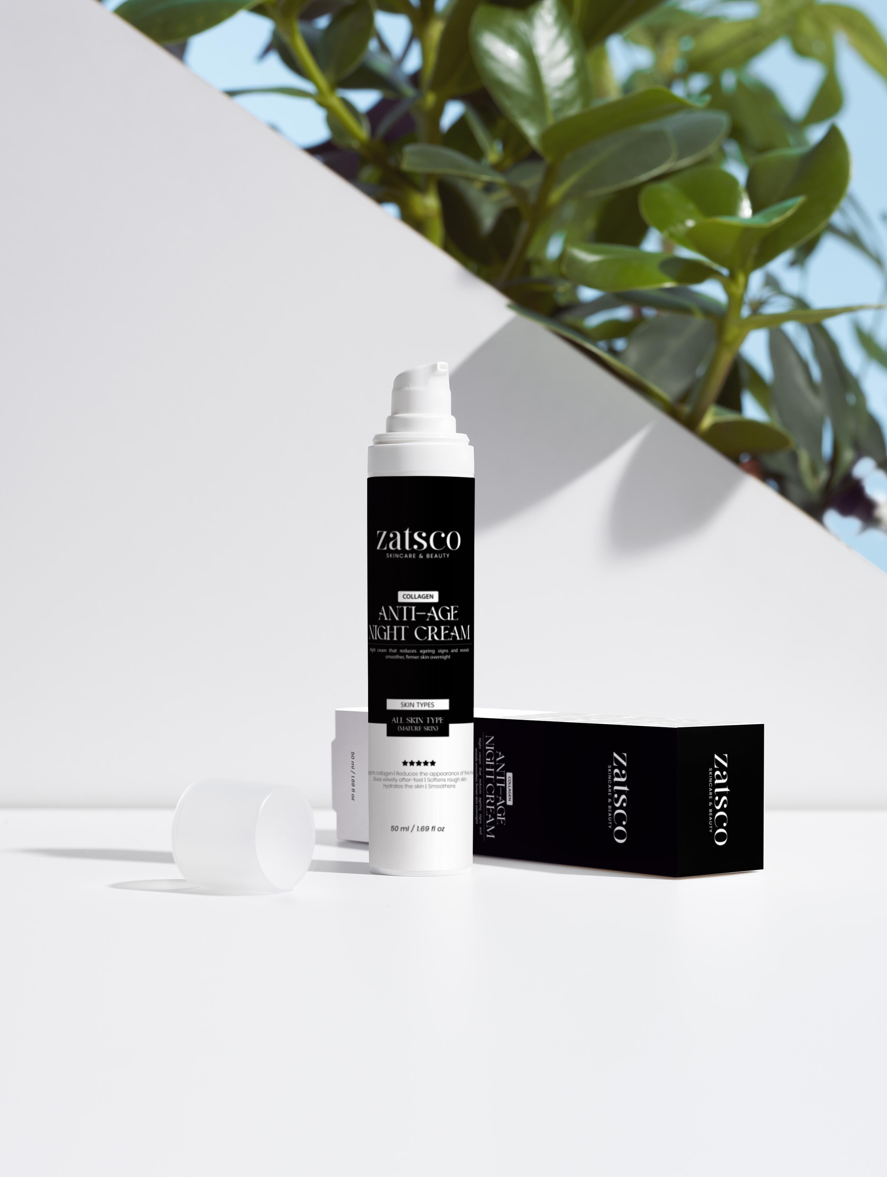 Crema de noche antiedad con colágeno