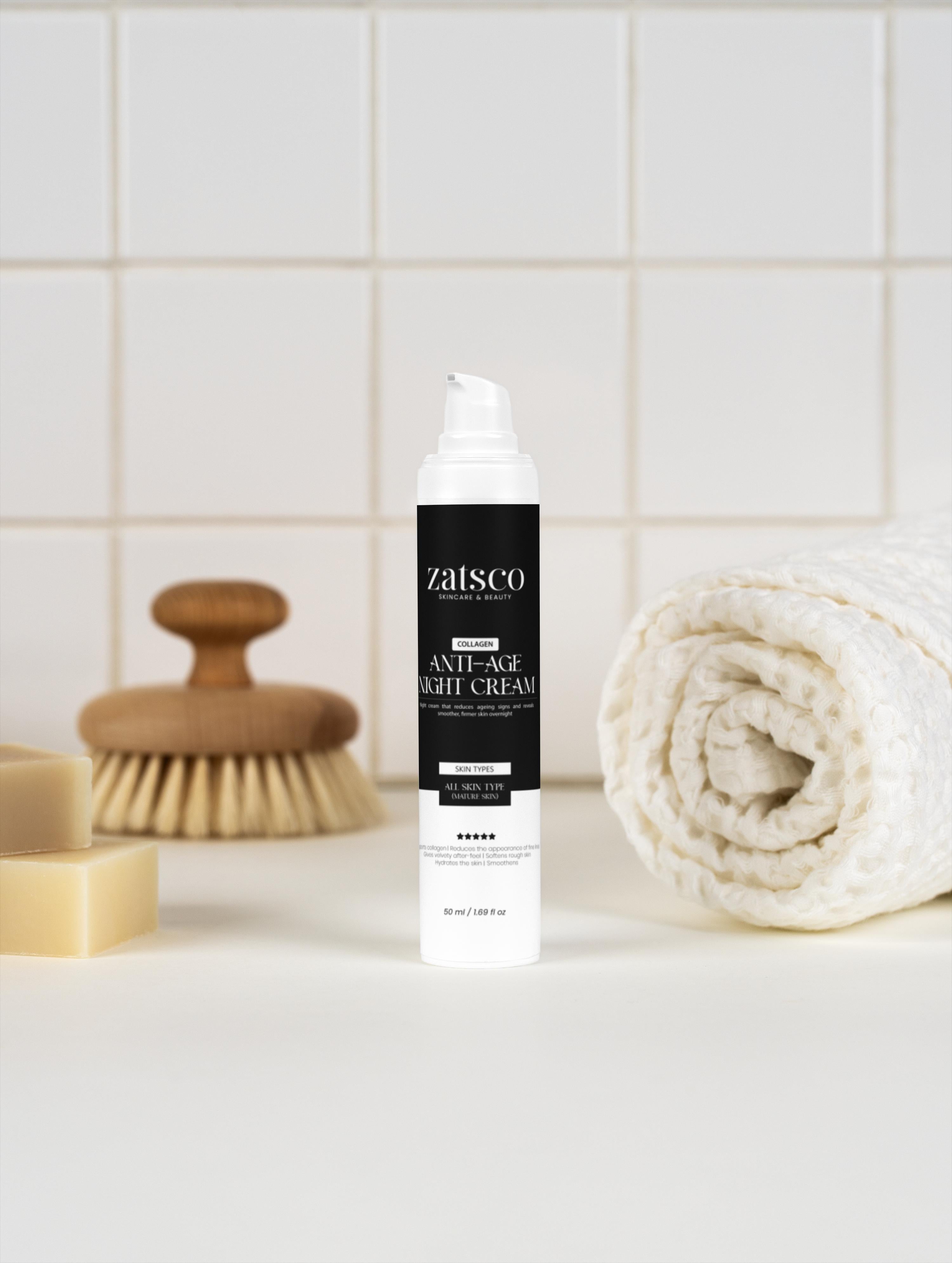Crema de noche antiedad con colágeno