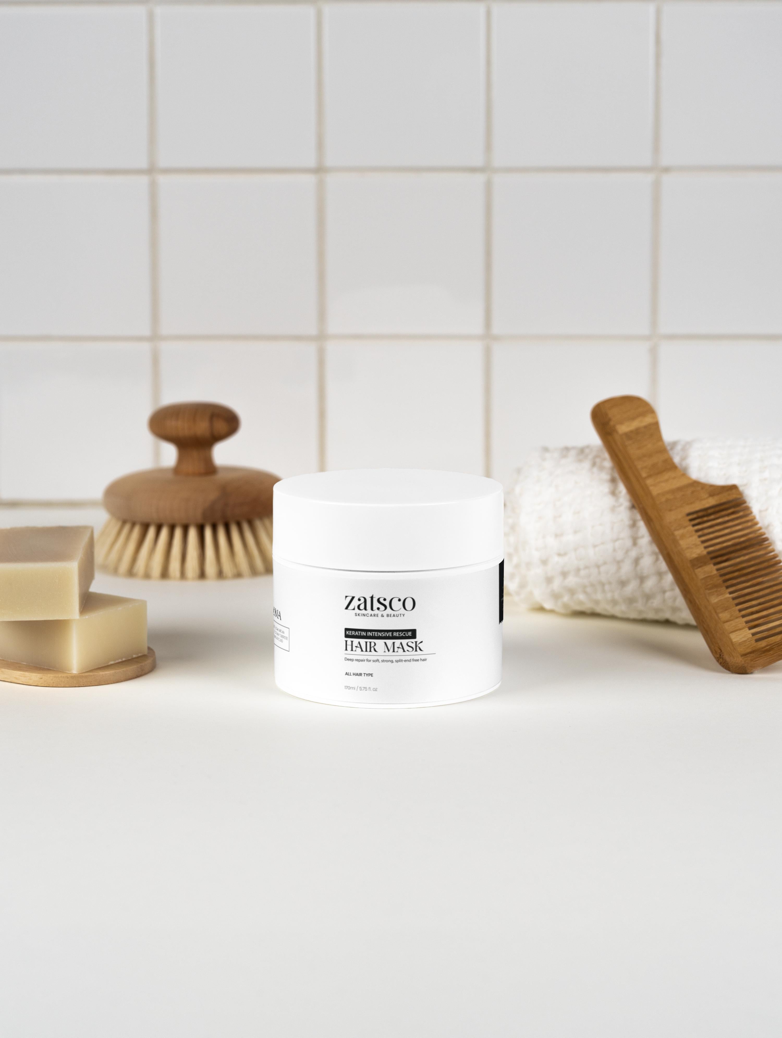 Mascarilla intensiva de rescate con queratina para el cabello