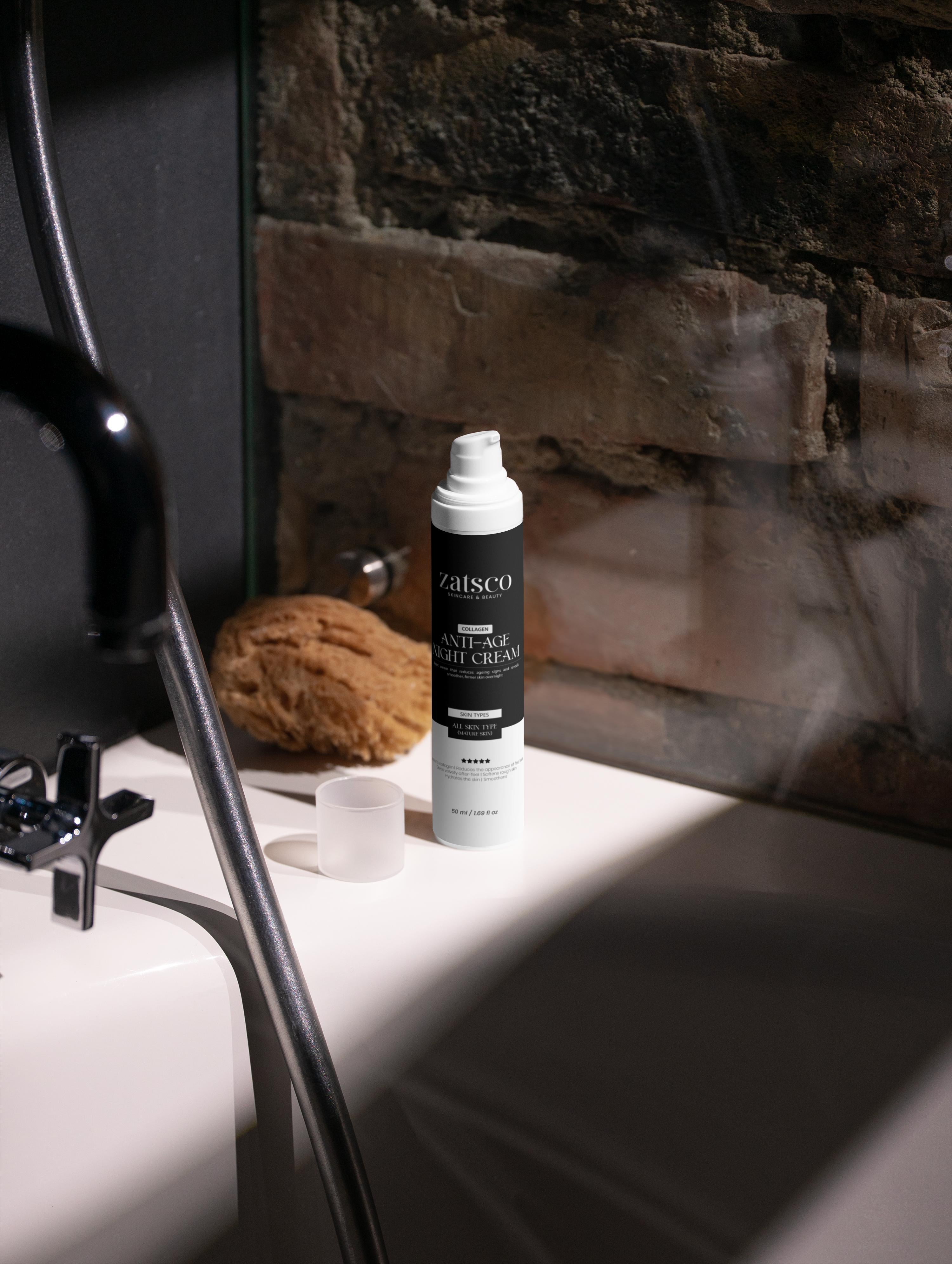 Crema de noche antiedad con colágeno