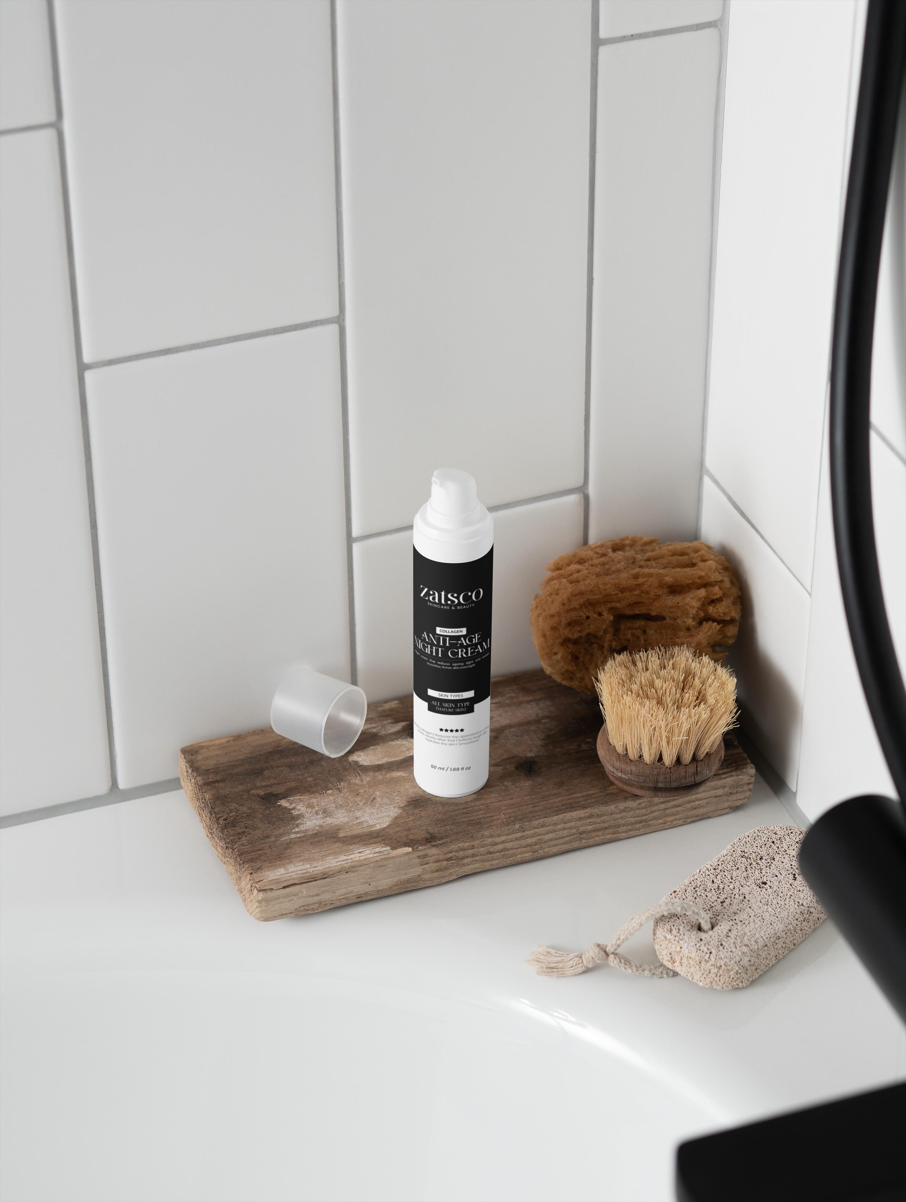 Crema de noche antiedad con colágeno