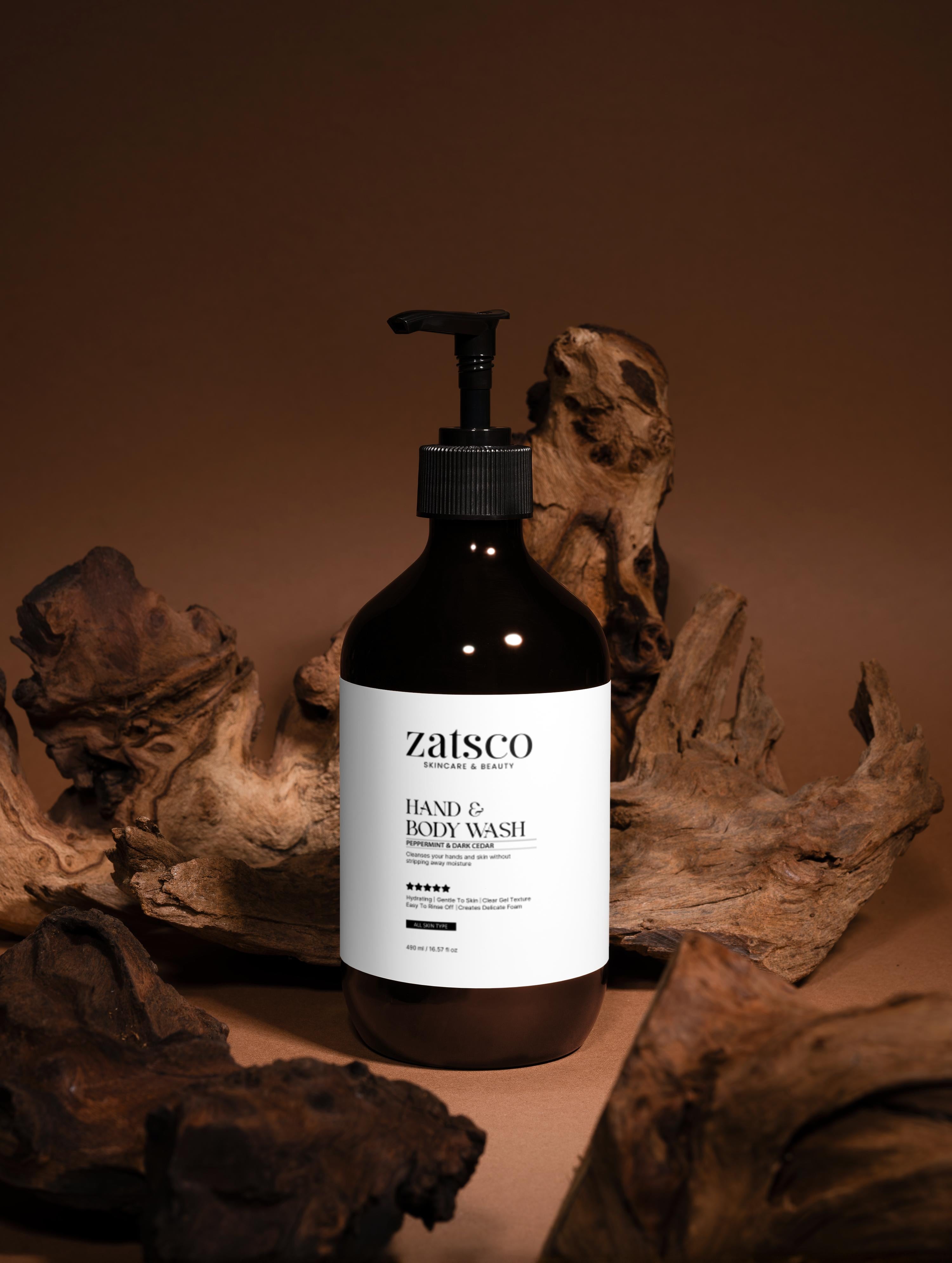 Jabón Líquido Manos y Cuerpo, Menta y Cedro Oscuro